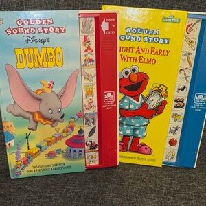 Disney Dumbo and Elmo Electronic Storybooks - Red, Yellow, Blue